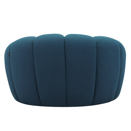 Yolonda - Modern Curved Dark Teal Fabric Chair - image 4