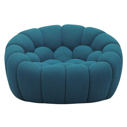 Yolonda - Modern Curved Dark Teal Fabric Chair - image 3