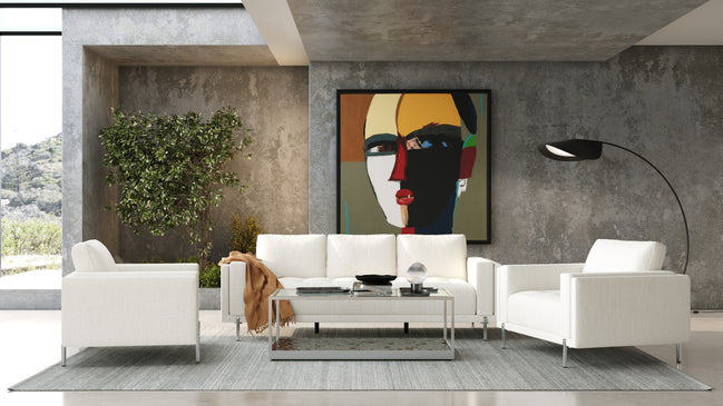 Schmidt - Modern Off White Fabric Chair