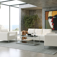 Schmidt - Modern Off White Fabric Chair - image 2