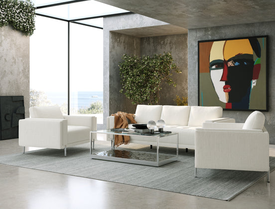 Schmidt - Modern Off White Fabric Chair - image 2