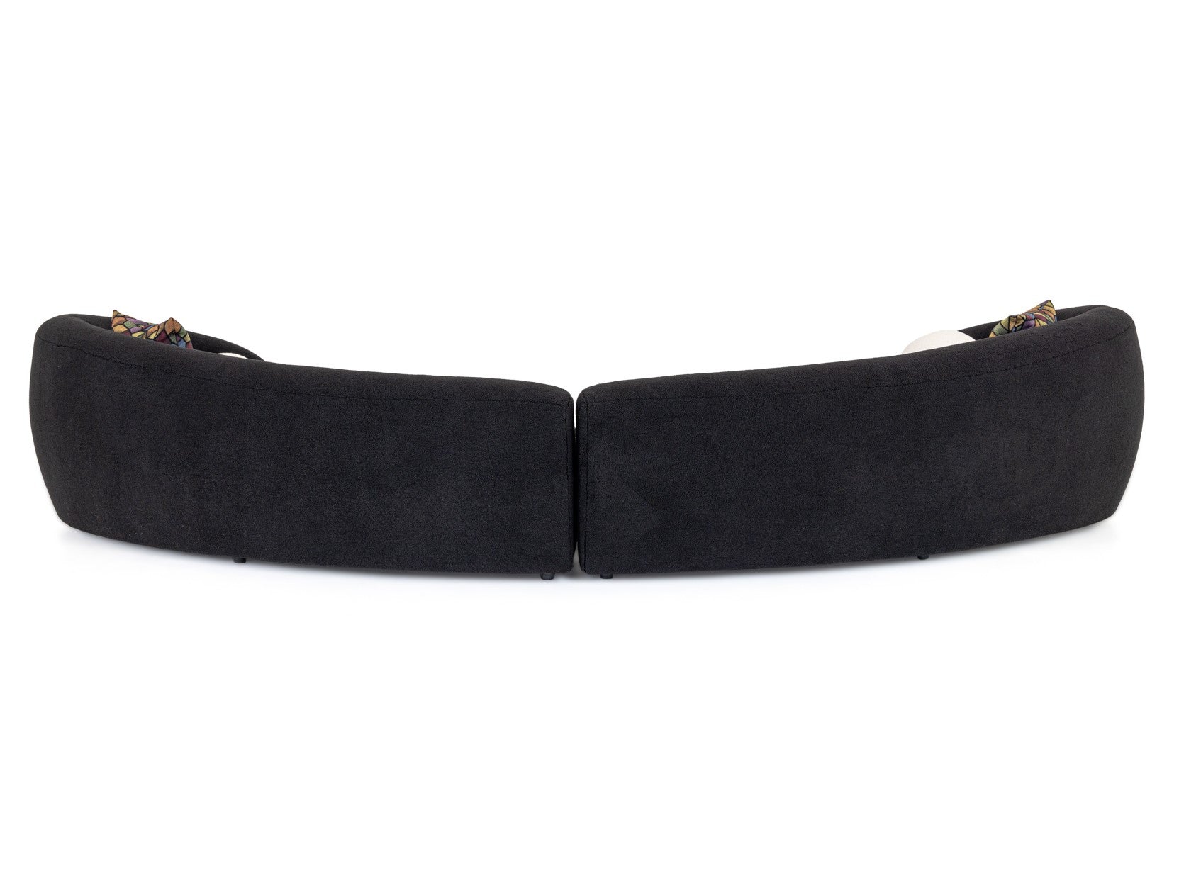 Kilmer Modern Black Curved Fabric Sectional Sofa - image 4
