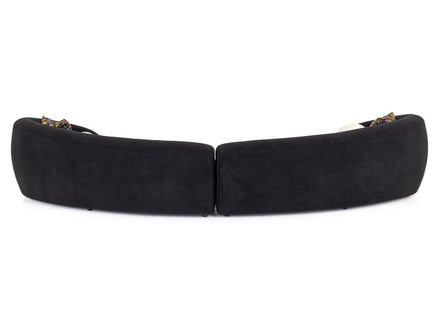 Kilmer Modern Black Curved Fabric Sectional Sofa - image 4