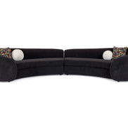Kilmer Modern Black Curved Fabric Sectional Sofa - image 2