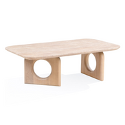 Osaka - Modern Faux Marble + Natural Ash Coffee Table - image 3
