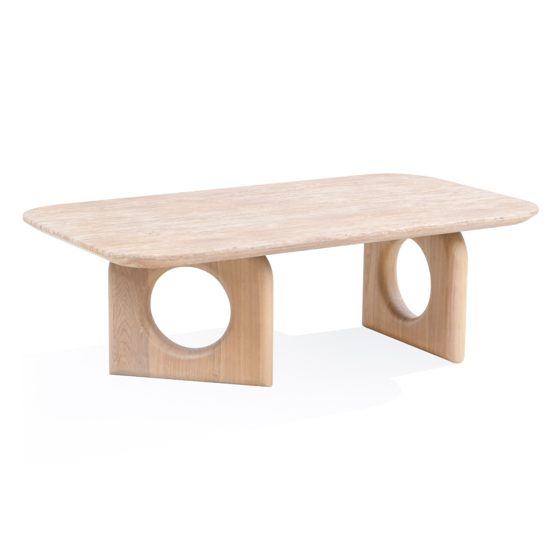 Osaka - Modern Faux Marble + Natural Ash Coffee Table - image 3