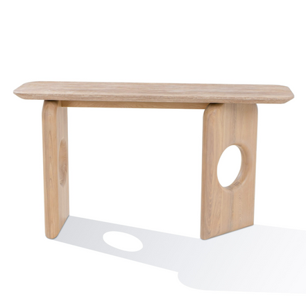 Osaka - Modern Faux Marble + Natural Ash Console Table - image 2