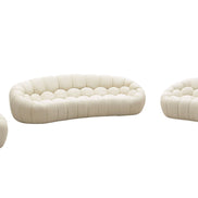 Yolonda - Modern Curved Off-White Fabric Sofa Set - image 3
