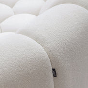 Yolonda - Modern Curved Off-White Fabric Loveseat - image 3