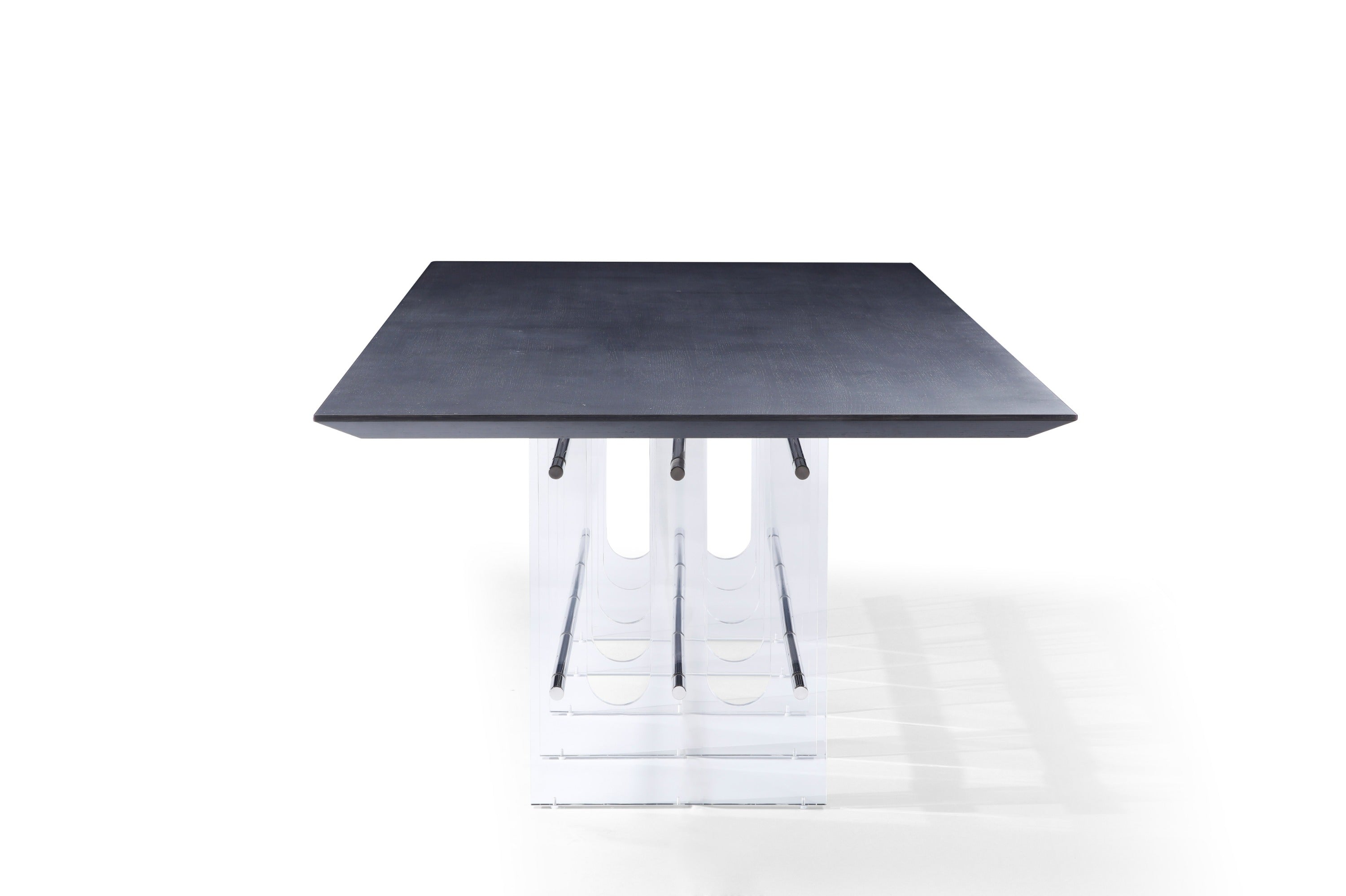 Inverness - Contemporary Black Oak + Acrylic Dining Table - image 2