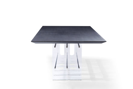 Inverness - Contemporary Black Oak + Acrylic Dining Table - image 2