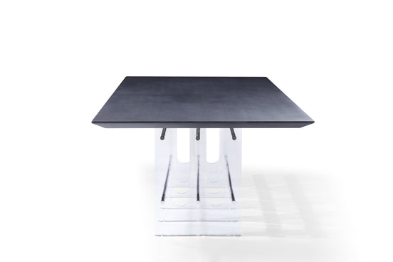 Inverness - Contemporary Black Oak + Acrylic Dining Table - image 2