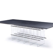 Inverness - Contemporary Black Oak + Acrylic Dining Table
