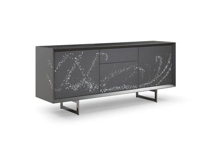 Hawick - Contemporary Dark Grey + Abstract White Paint Buffet