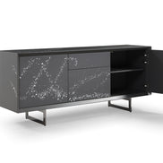Hawick - Contemporary Dark Grey + Abstract White Paint Buffet - image 2
