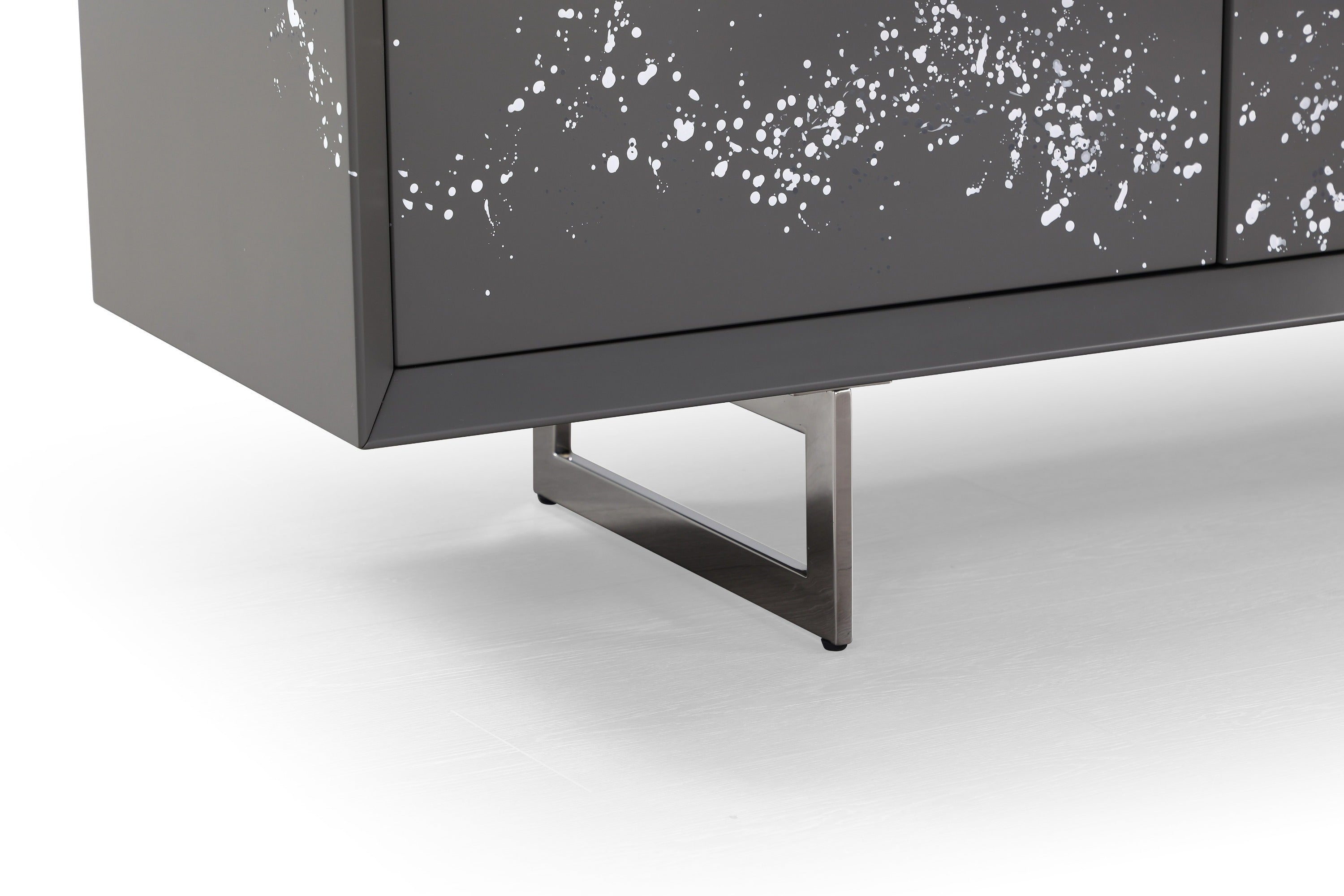 Hawick - Contemporary Dark Grey + Abstract White Paint Buffet - image 5