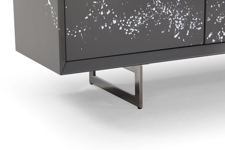 Hawick - Contemporary Dark Grey + Abstract White Paint Buffet - image 5