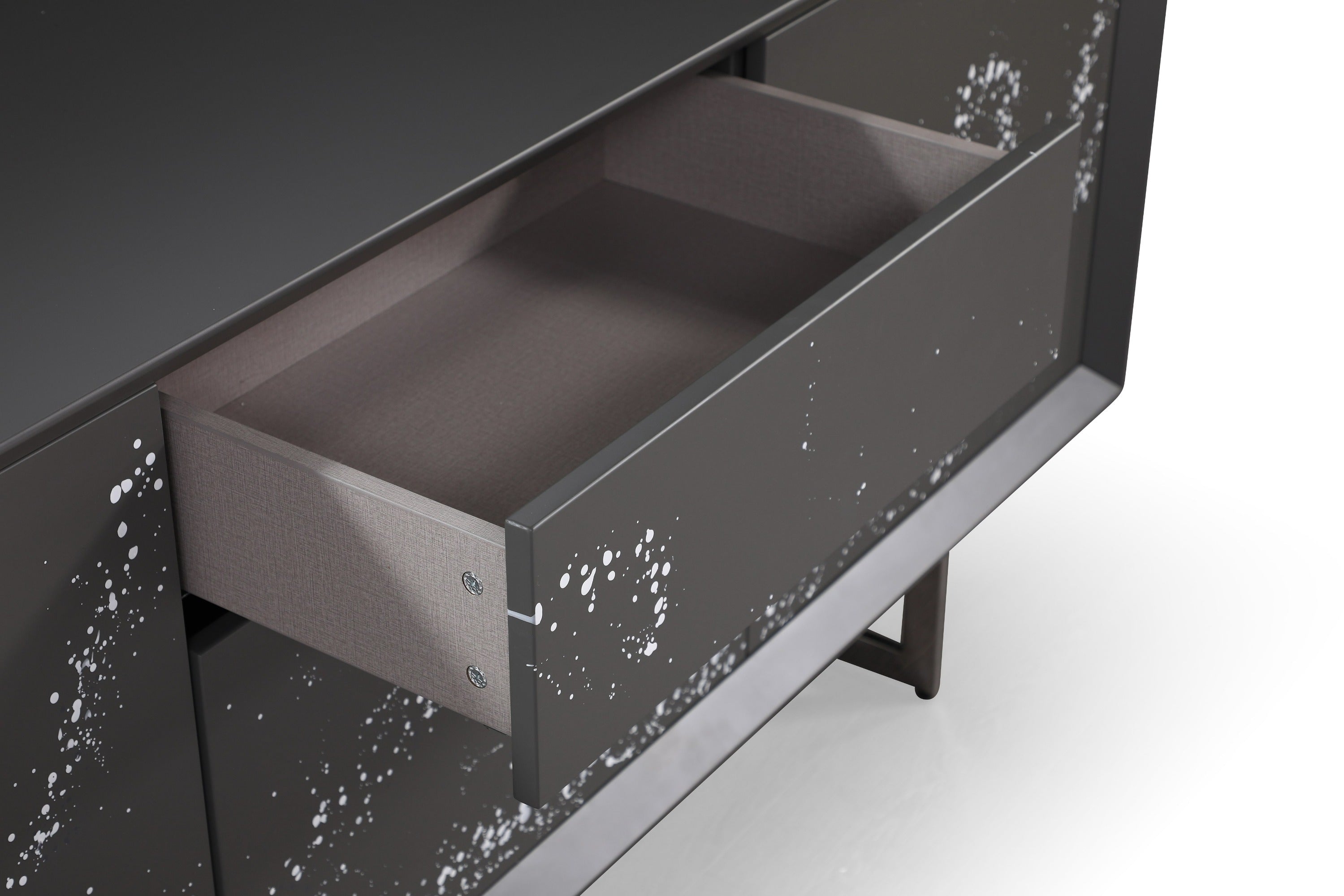 Hawick - Contemporary Dark Grey + Abstract White Paint Buffet - image 4