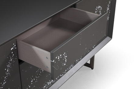 Hawick - Contemporary Dark Grey + Abstract White Paint Buffet - image 4