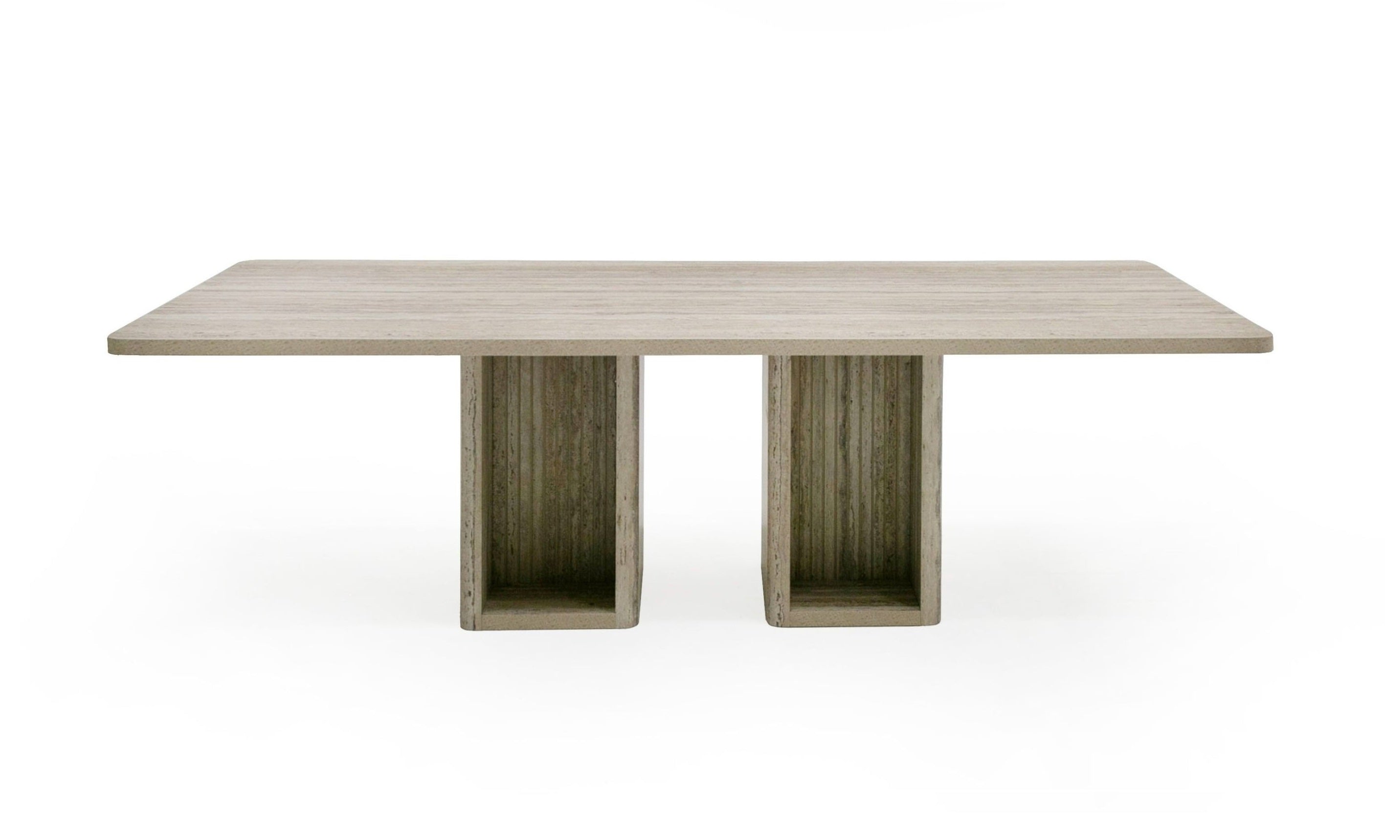 Roma - Modern Travertine Rectangular Dining Table - image 4