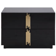 Token - Modern Black + Gold Wide Nightstand