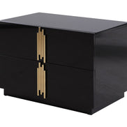 Token - Modern Black + Gold Wide Nightstand - image 2
