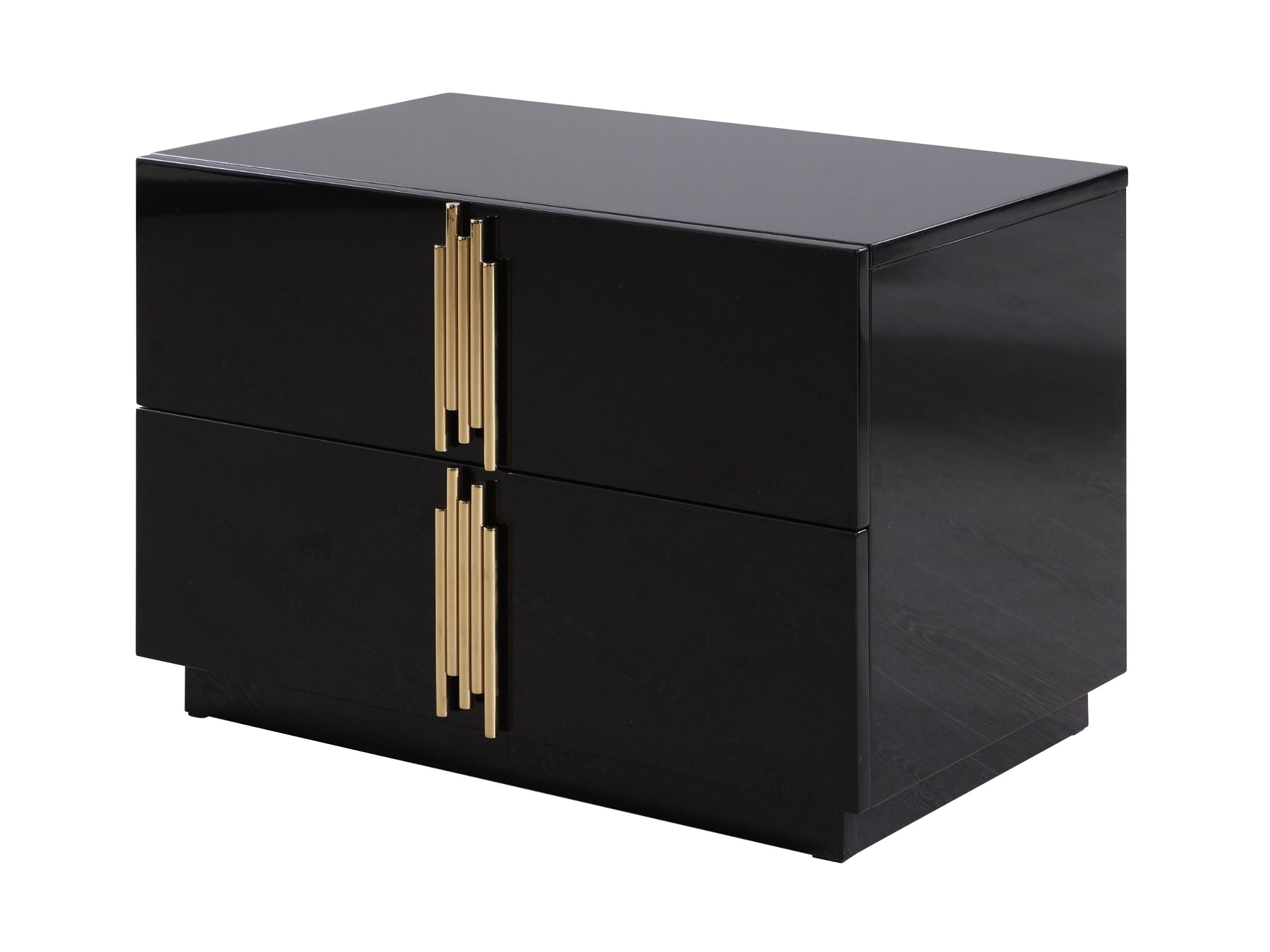 Token - Modern Black + Gold Wide Nightstand - image 2