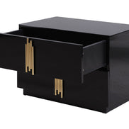 Token - Modern Black + Gold Wide Nightstand - image 3