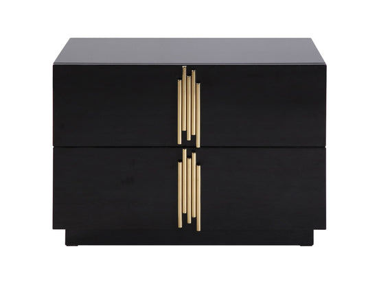 Token - Modern Black + Gold Wide Nightstand