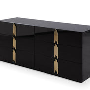 Token - Modern Black + Gold Wide Dresser
