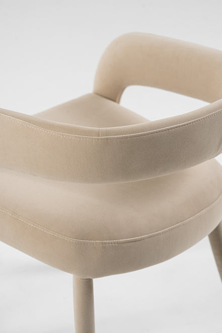 Mundra - Modern Beige Fabric Dining Chair - image 5