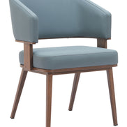Poise Dining Chair Azure Gray & Walnut