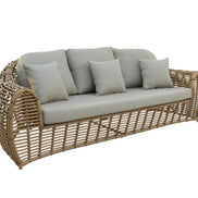 Sandra - Outdoor Beige + Wicker Sofa Set With End Table