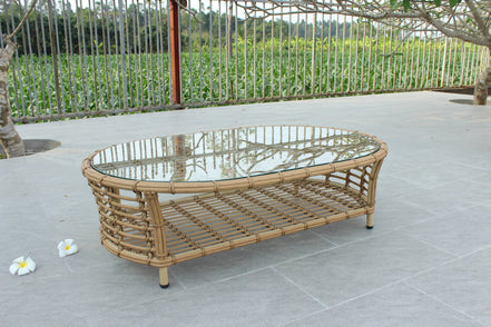 Sandra - Outdoor Beige + Wicker Sofa Set - image 4