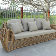Sandra - Outdoor Beige + Wicker Sofa Set - image 2