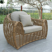 Sandra - Outdoor Beige + Wicker Sofa Set - image 3