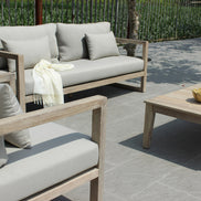 Calm - Outdoor Grey + Acacia Sofa Set