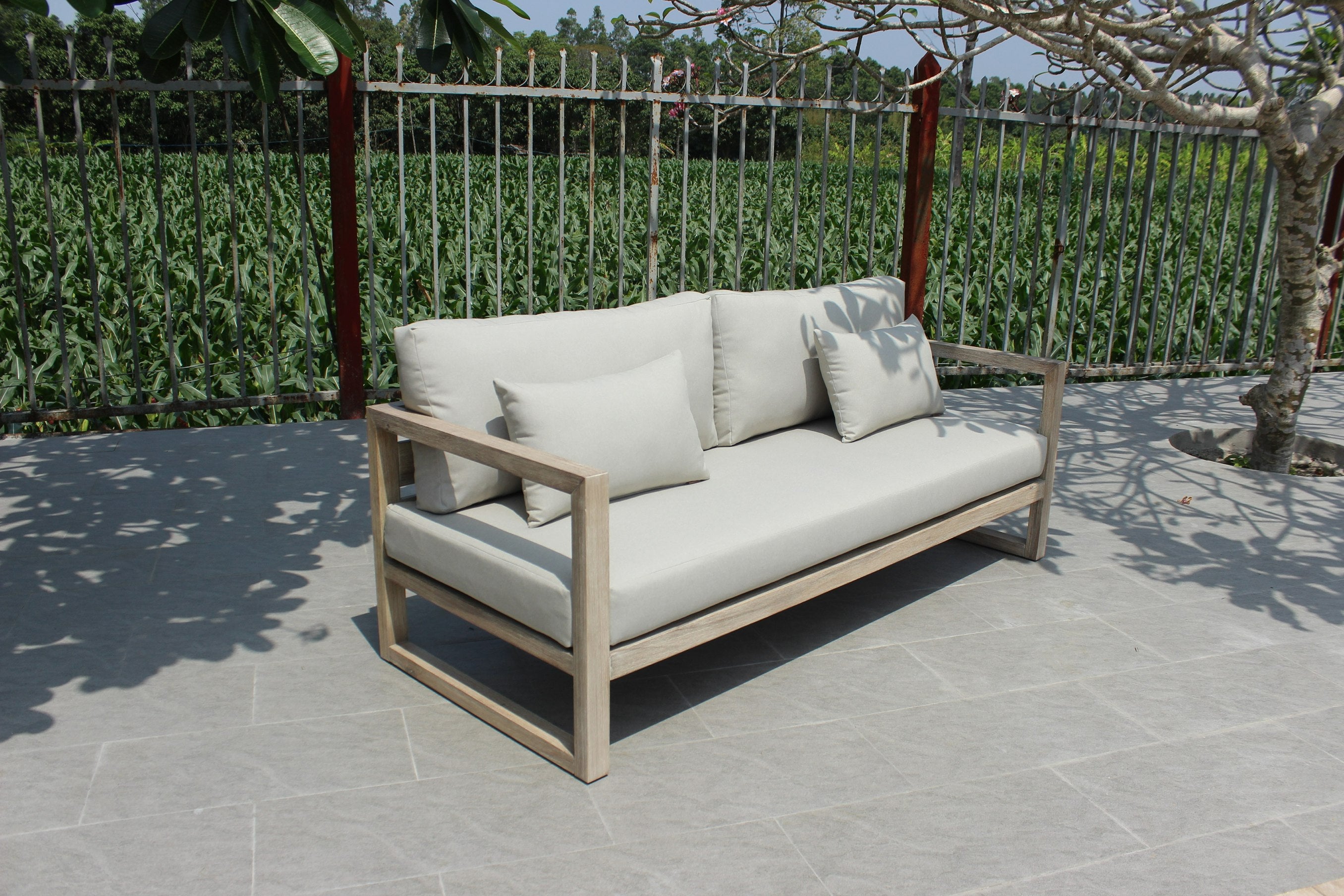 Calm - Outdoor Grey + Acacia Sofa Set - image 2