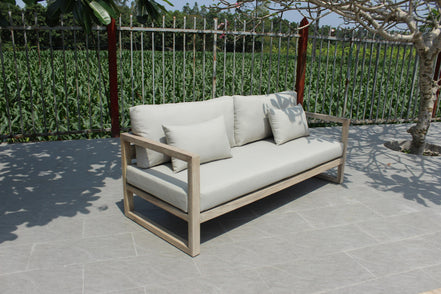 Calm - Outdoor Grey + Acacia Sofa Set - image 2