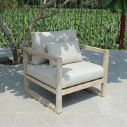 Calm - Outdoor Grey + Acacia Sofa Set - image 3