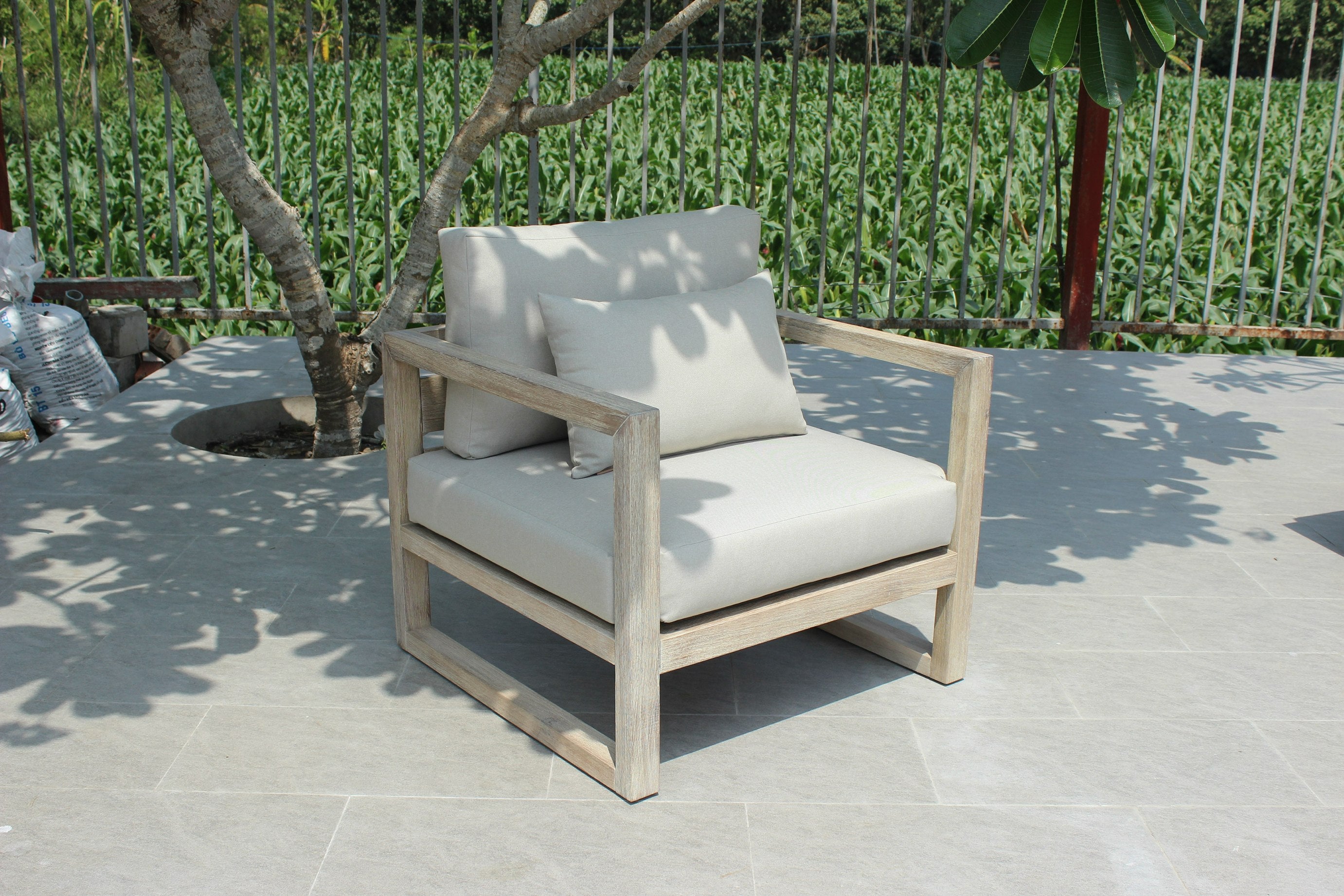 Calm - Outdoor Grey + Acacia Sofa Set - image 3