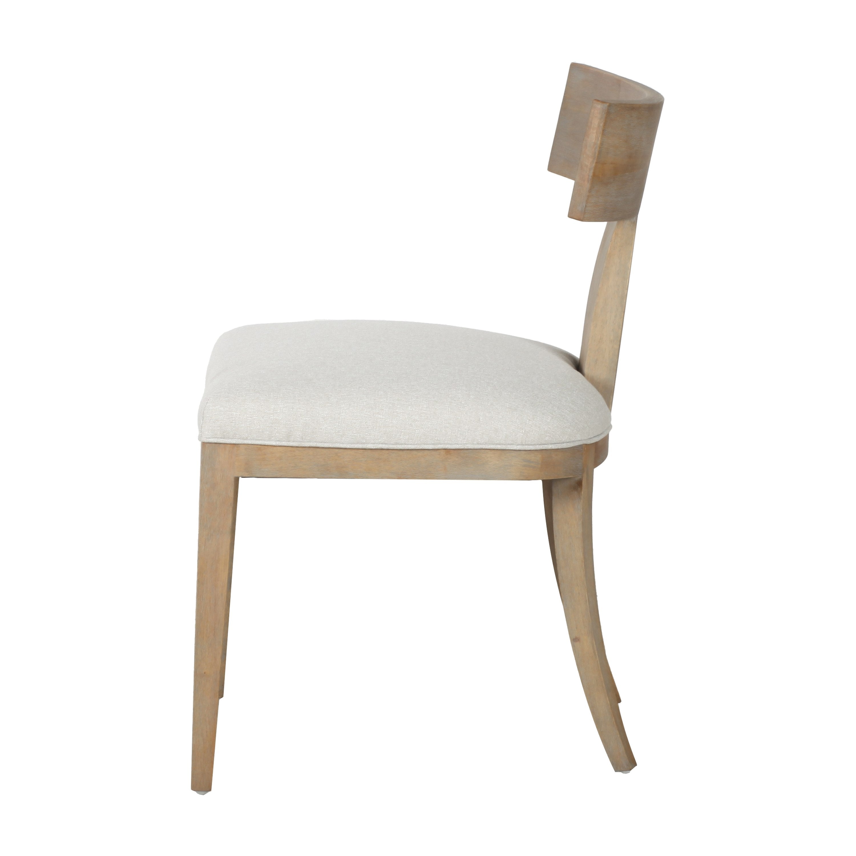 Fabien - Mid-Century Modern Beige Linen + Wood Dining Chair (Set of 2) - image 2