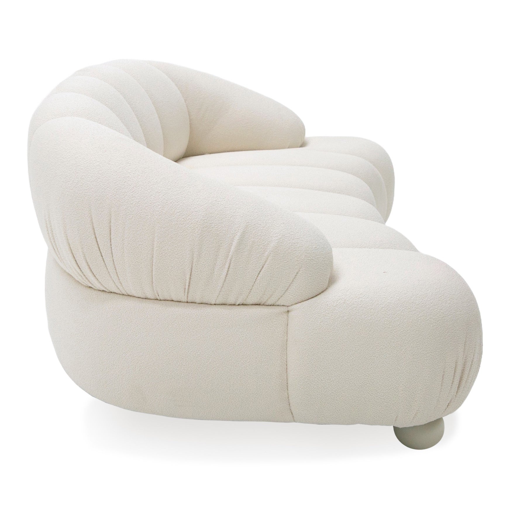 Duran - Contemporary White Fabric Loveseat Sofa - image 3