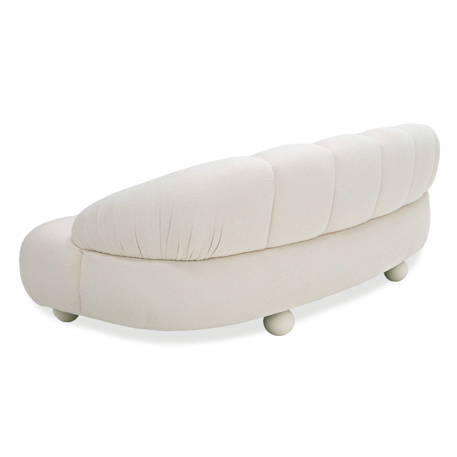 Duran - Contemporary White Fabric Loveseat Sofa - image 4