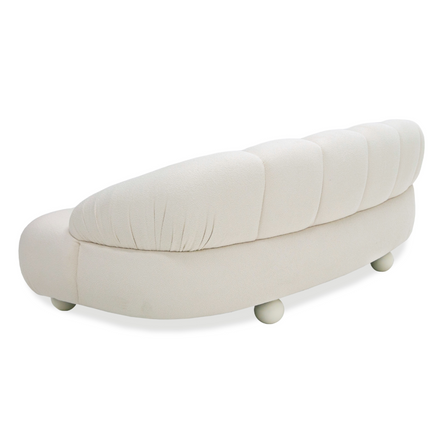Duran - Contemporary White Fabric Loveseat Sofa - image 4