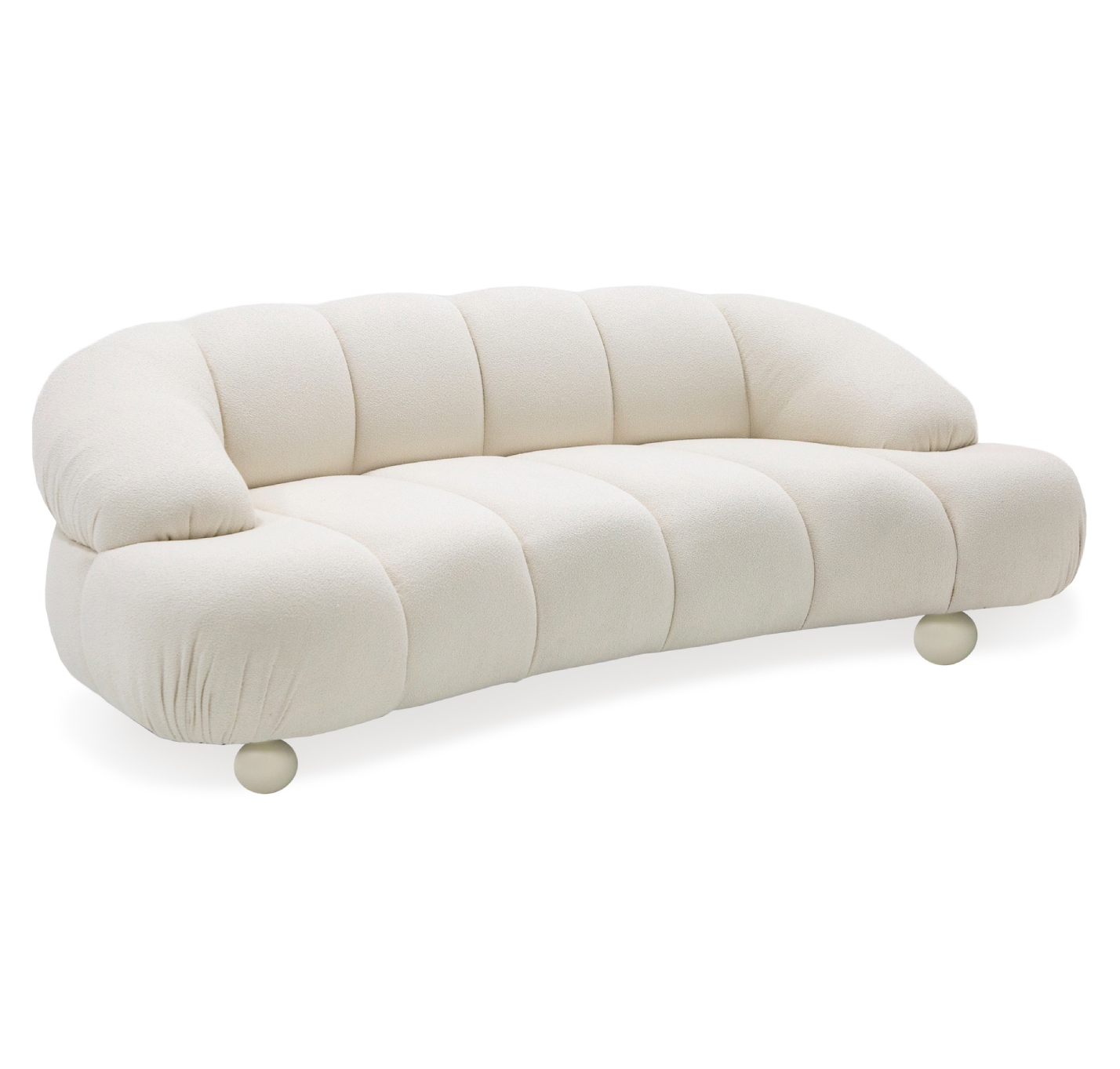 Duran - Contemporary White Fabric Loveseat Sofa - image 2