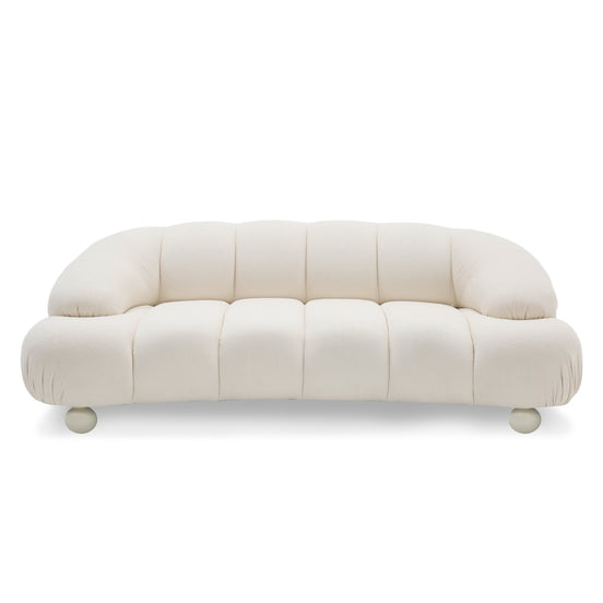 Duran - Contemporary White Fabric Loveseat Sofa