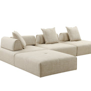 Mondo - Modern Modular Beige Fabric Armless Seat - image 2