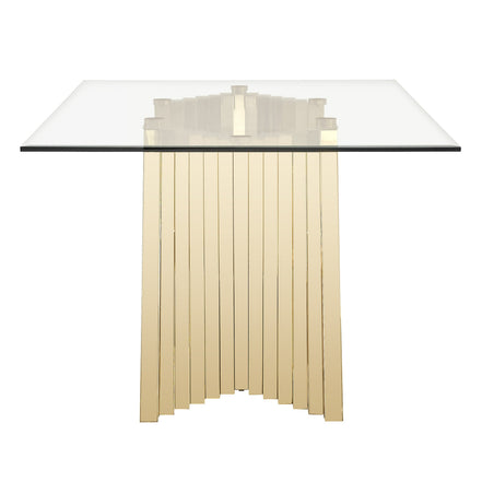 Buquet - Glam Glass + Champagne Gold Rectangular Dining Table - image 5