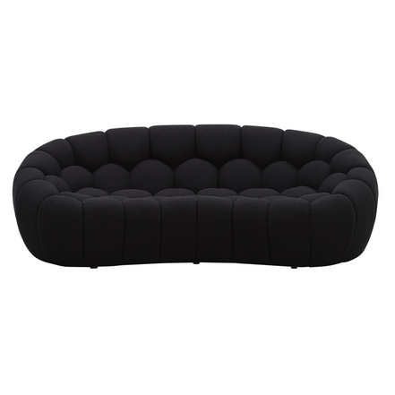 Yolonda - Modern Curved Black Fabric Loveseat - image 5